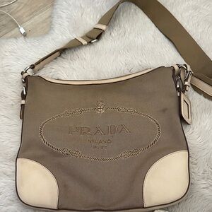Prada Milano Brown and Cream Shoulder/ crossbody bag